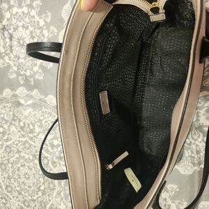 Elegant Black and Cream Shoulder Bag with Structured Design